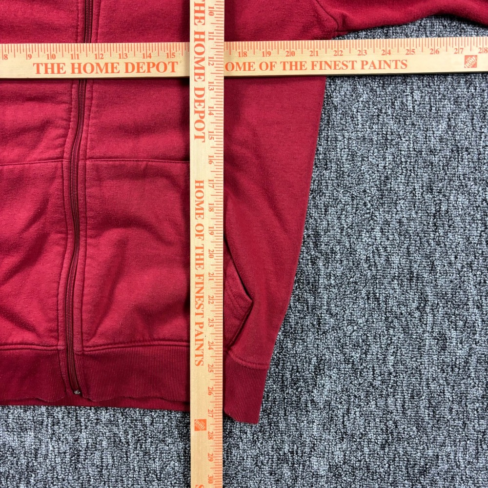 Y2K True Religion Heavyweight Horseshoe Logo Designer Zip Up Hoodie Red Medium - Picture 7 of 8